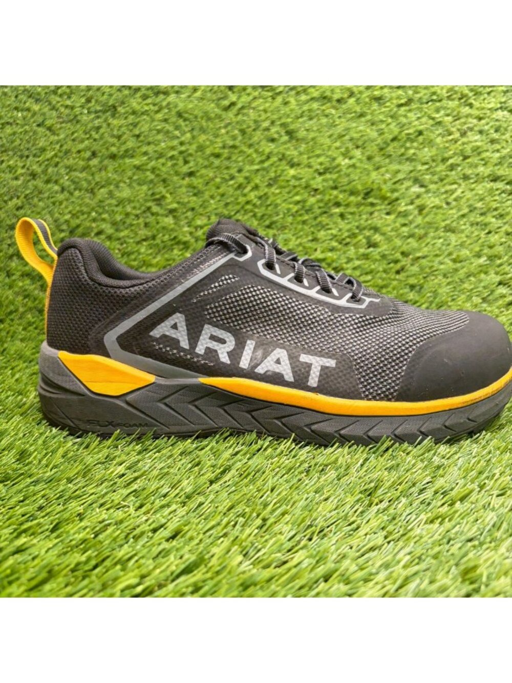 Ariat Outpace SR Mens Size 7.5 Black Yellow Composite Toe Safety Work Shoes